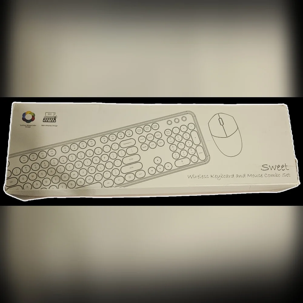 Sweet Wireless Keyboard and Mouse Combo Set - Black